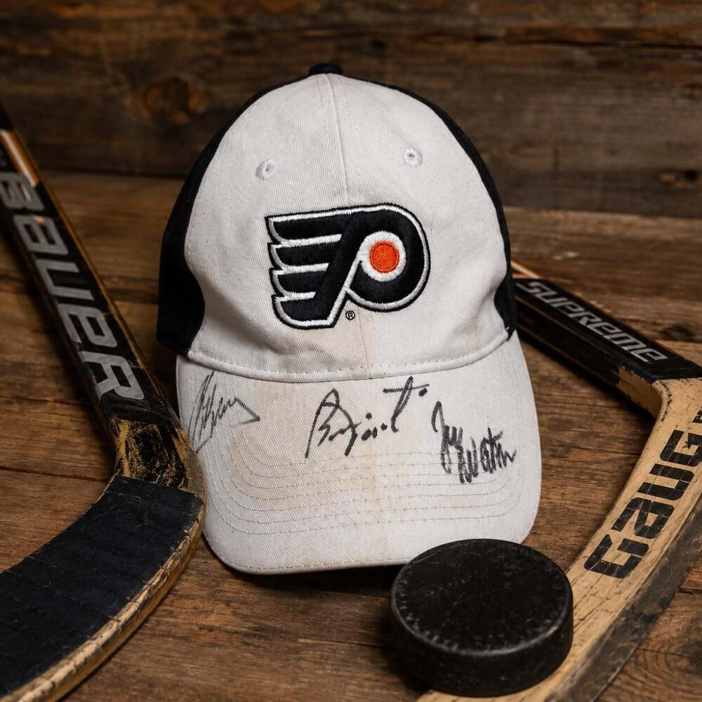 Fan Favorite NHL Philadelphia Flyers Autographed Hat Tim Kerr Brian Boucher Just